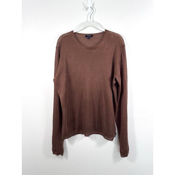 Burberry London Women Brown Flax Linen Knit Pullover Sweater Sz M Flawed Preppy - Picture 1 of 16